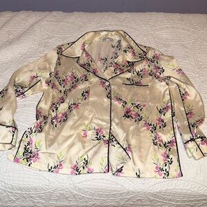 Zara Printed Piped Satin Shirt